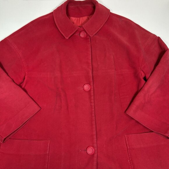 Vtg BETTY ROSE MONTORO SUEDE By EARL GLO Women Coat Pockets Red XL ?! Flaw Read - Picture 4 of 15